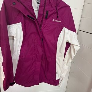 Columbia Women's Magenta and White Ski Jacket